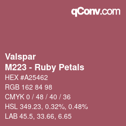 Farbcode: Valspar - M223 - Ruby Petals | qconv.com