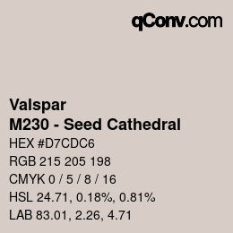 カラーコード: Valspar - M230 - Seed Cathedral | qconv.com