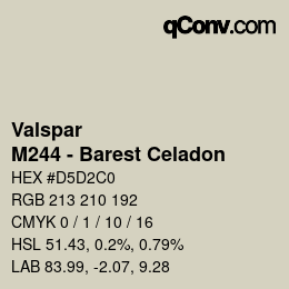 カラーコード: Valspar - M244 - Barest Celadon | qconv.com