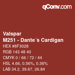 Farbcode: Valspar - M251 - Dante´s Cardigan | qconv.com