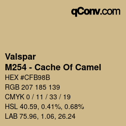 カラーコード: Valspar - M254 - Cache Of Camel | qconv.com