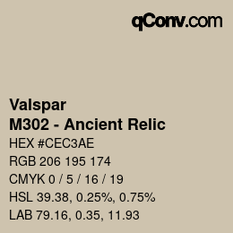 Code couleur: Valspar - M302 - Ancient Relic | qconv.com