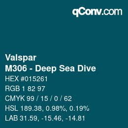 Color code: Valspar - M306 - Deep Sea Dive | qconv.com