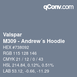カラーコード: Valspar - M309 - Andrew´s Hoodie | qconv.com