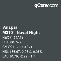 カラーコード: Valspar - M310 - Naval Night | qconv.com