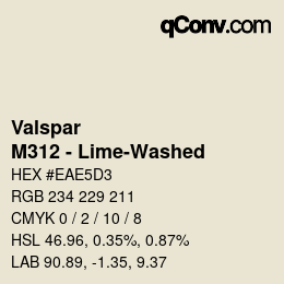 カラーコード: Valspar - M312 - Lime-Washed | qconv.com
