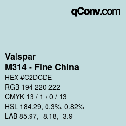 カラーコード: Valspar - M314 - Fine China | qconv.com