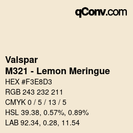 Color code: Valspar - M321 - Lemon Meringue | qconv.com