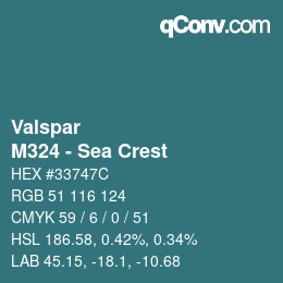 カラーコード: Valspar - M324 - Sea Crest | qconv.com