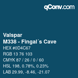 カラーコード: Valspar - M338 - Fingal´s Cave | qconv.com