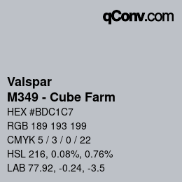 Color code: Valspar - M349 - Cube Farm | qconv.com