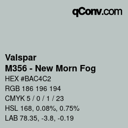 Código de color: Valspar - M356 - New Morn Fog | qconv.com