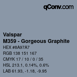Color code: Valspar - M359 - Gorgeous Graphite | qconv.com