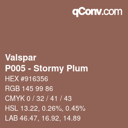 カラーコード: Valspar - P005 - Stormy Plum | qconv.com