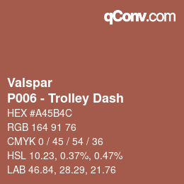 Color code: Valspar - P006 - Trolley Dash | qconv.com