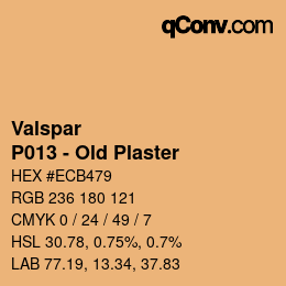 カラーコード: Valspar - P013 - Old Plaster | qconv.com