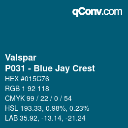 カラーコード: Valspar - P031 - Blue Jay Crest | qconv.com