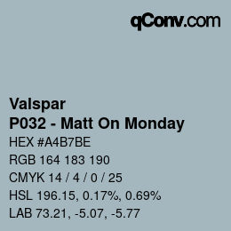 Color code: Valspar - P032 - Matt On Monday | qconv.com