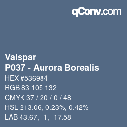 カラーコード: Valspar - P037 - Aurora Borealis | qconv.com