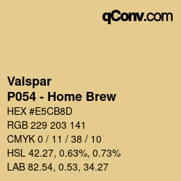 カラーコード: Valspar - P054 - Home Brew | qconv.com