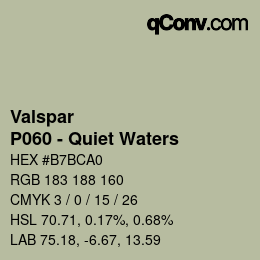 カラーコード: Valspar - P060 - Quiet Waters | qconv.com