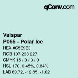 Color code: Valspar - P065 - Polar Ice | qconv.com