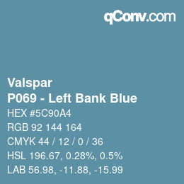 Color code: Valspar - P069 - Left Bank Blue | qconv.com