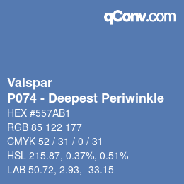 Farbcode: Valspar - P074 - Deepest Periwinkle | qconv.com