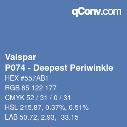 Color code: Valspar - P074 - Deepest Periwinkle | qconv.com