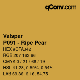 Color code: Valspar - P091 - Ripe Pear | qconv.com