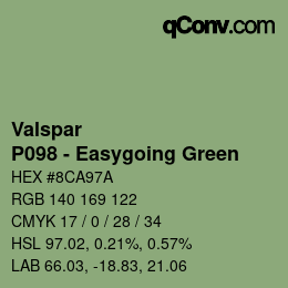 Color code: Valspar - P098 - Easygoing Green | qconv.com