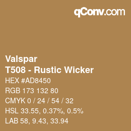 Color code: Valspar - T508 - Rustic Wicker | qconv.com