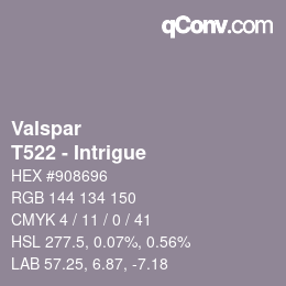 Color code: Valspar - T522 - Intrigue | qconv.com