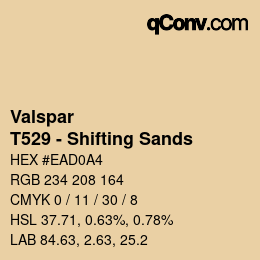 カラーコード: Valspar - T529 - Shifting Sands | qconv.com