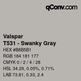 カラーコード: Valspar - T531 - Swanky Gray | qconv.com