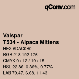 Color code: Valspar - T534 - Alpaca Mittens | qconv.com