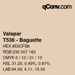 Color code: Valspar - T536 - Baguette | qconv.com