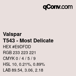 Color code: Valspar - T543 - Most Delicate | qconv.com