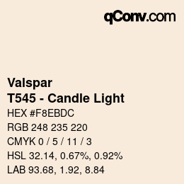 カラーコード: Valspar - T545 - Candle Light | qconv.com