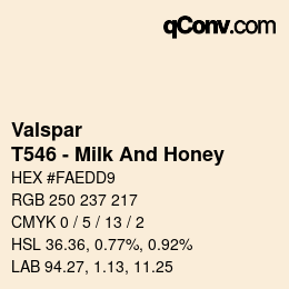 Color code: Valspar - T546 - Milk And Honey | qconv.com