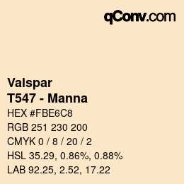 Código de color: Valspar - T547 - Manna | qconv.com