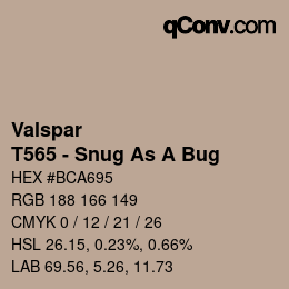 Code couleur: Valspar - T565 - Snug As A Bug | qconv.com