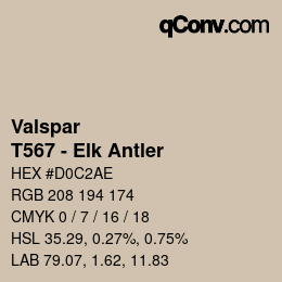Código de color: Valspar - T567 - Elk Antler | qconv.com
