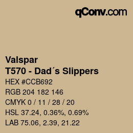 カラーコード: Valspar - T570 - Dad´s Slippers | qconv.com