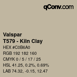 Color code: Valspar - T579 - Kiln Clay | qconv.com