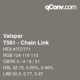 Color code: Valspar - T581 - Chain Link | qconv.com