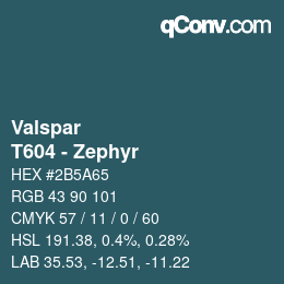 Color code: Valspar - T604 - Zephyr | qconv.com