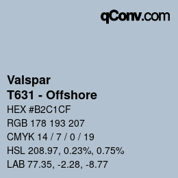 カラーコード: Valspar - T631 - Offshore | qconv.com