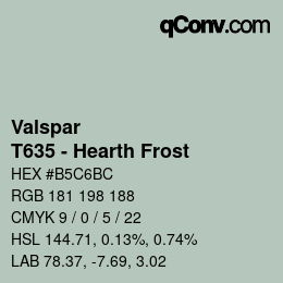 カラーコード: Valspar - T635 - Hearth Frost | qconv.com