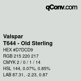 Color code: Valspar - T644 - Old Sterling | qconv.com